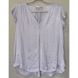 Maison D’ Amelie Paris Lilac Lavender Blouse Ruffle Flutter Sleeve Women’s M